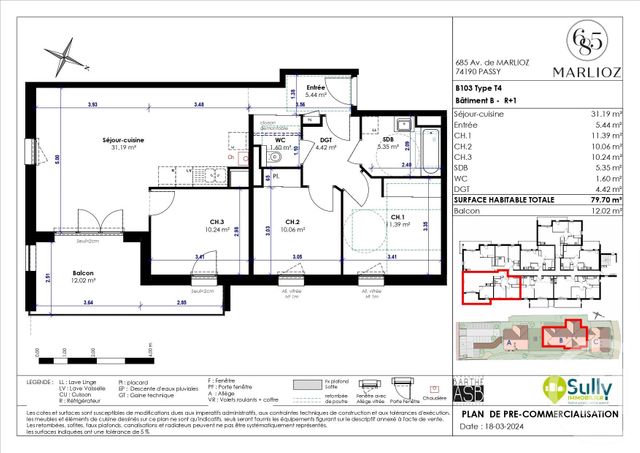 Appartement F4 à vendre - 4 pièces - 79.7 m2 - PASSY - 74 - RHONE-ALPES - Century 21 Patrick Avenel
