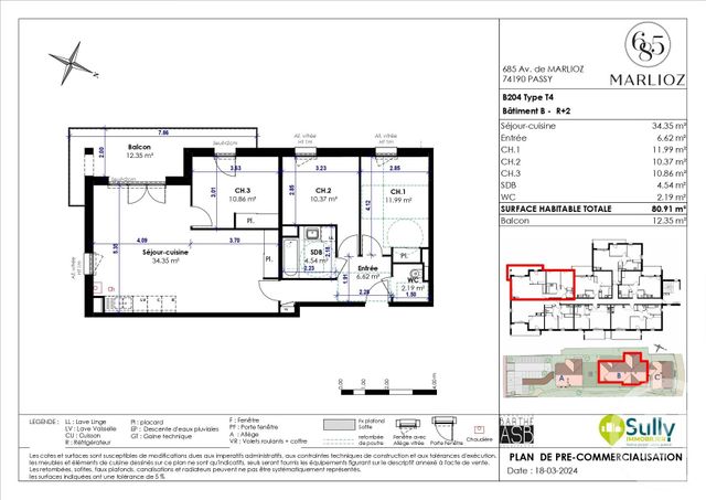 Appartement F4 à vendre - 4 pièces - 80.91 m2 - PASSY - 74 - RHONE-ALPES - Century 21 Patrick Avenel